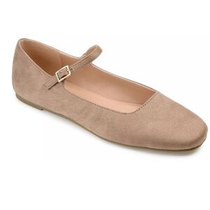Journee Collection Carrie Taupe Mary Jane Flats, Size 8